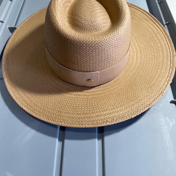 Janessa Leone Tan Fedora Hat Timeless Style